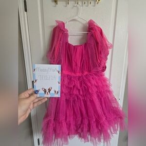 Ivy City Co Pixie Dress in Hot Pink (XL)